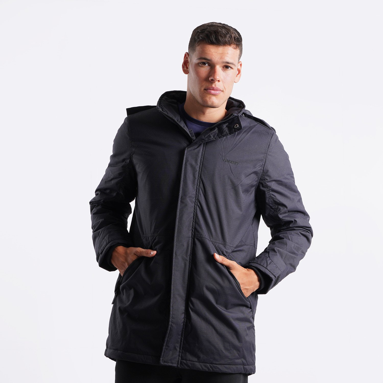 Basehit-Long-Ανδρικό-Μπουφάν-Με-Κουκούλα-9000090465_40988