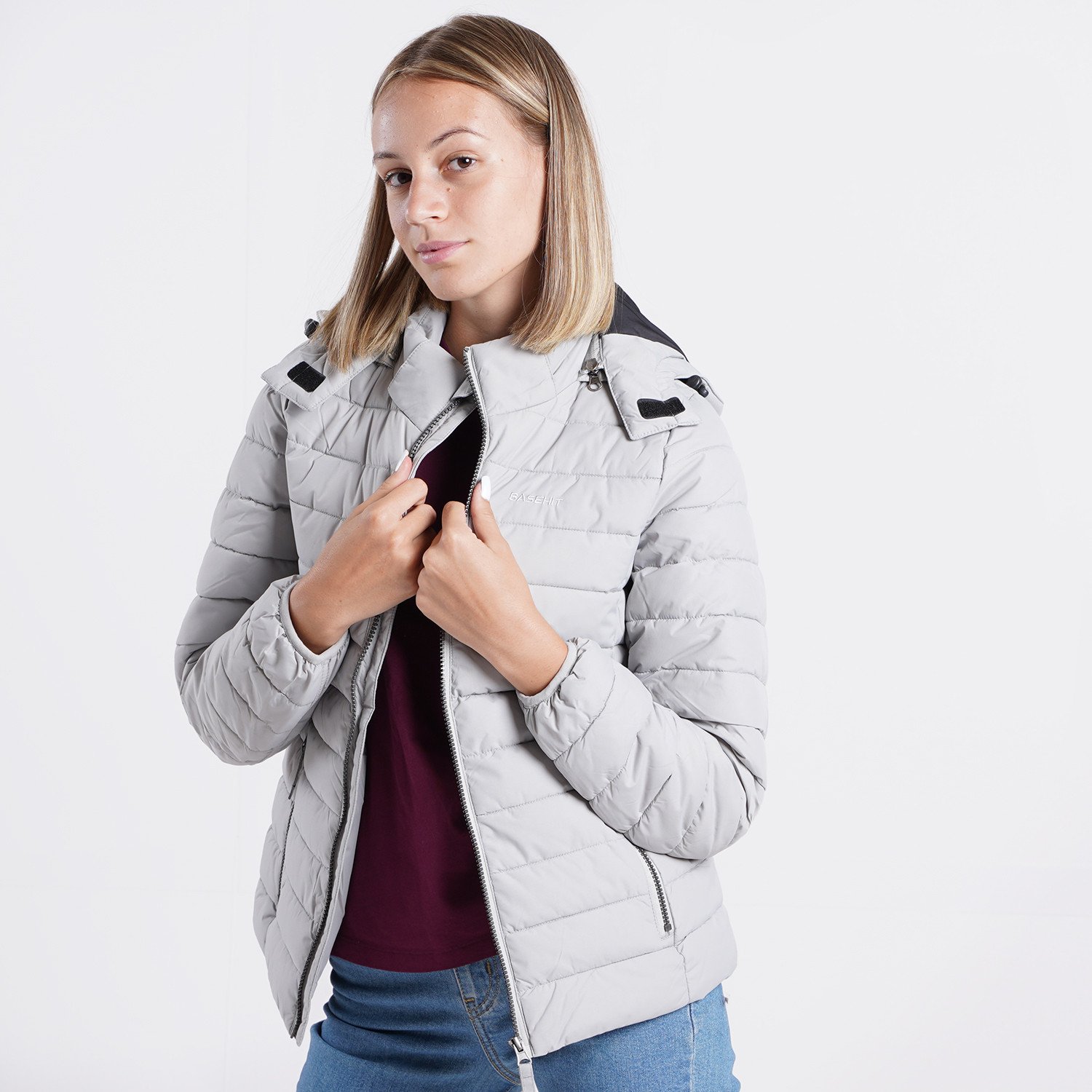 Basehit-P.P.-Down-Γυναικείο-Μπουφάν-Με-Κουκούλα-9000090471_55855