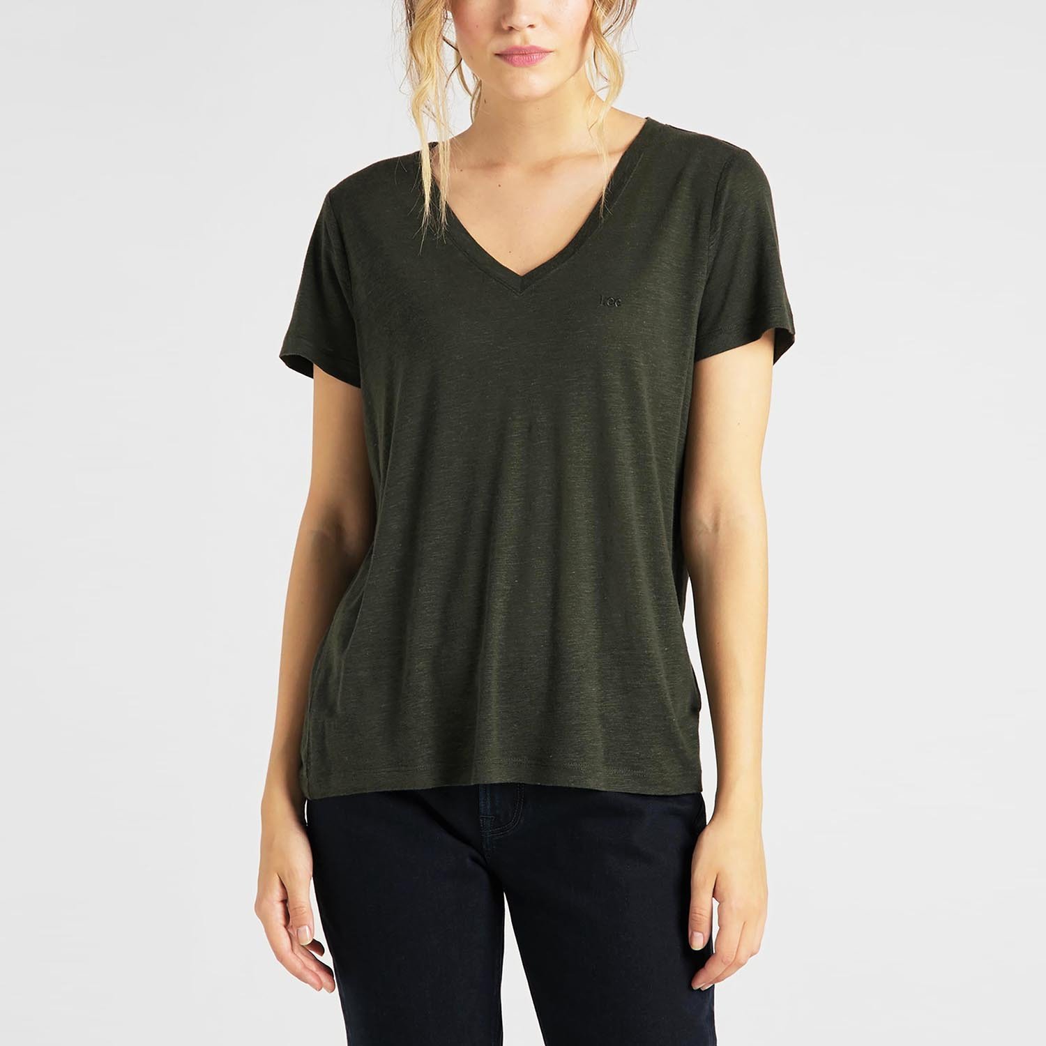 Lee-V-Neck-Tee-Γυναικεία-Κοντομάνικη-Μπλούζα-9000066622_49473