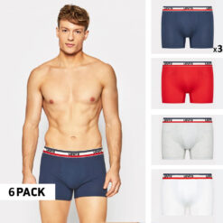 Ανδρικά Εσώρουχα  Levi’s Solid Basic 6-Pack Ανδρικά Μποξεράκια (9000092771_56251)