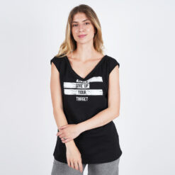 Γυναικεία Αμάνικα T-Shirts  Target Αμανικο V “a” Καλτσα Φλαμα “never Give Up” (9000053642_001)