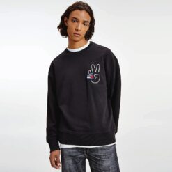 Ανδρικά Φούτερ  Tommy Jeans Badge Peace Ανδρική Μπλούζα με Κουκούλα (9000090017_1469)