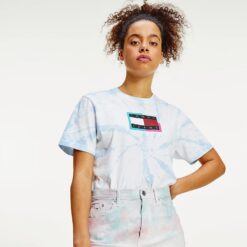 Γυναικείες Μπλούζες Κοντό Μανίκι  Tommy Jeans Tjw Relaxed Tie Dye Flag Tee (9000088572_55448)