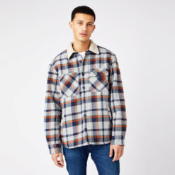 Ανδρικά Πουκάμισα  Wrangler Shacket Mid Grey Mel Ανδρικό Πουκάμισο (9000093346_16986)