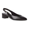 Γόβες  Γόβες Tamaris Black Leather Δερμάτινες Γόβες Slingback (29500)