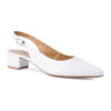 Γόβες  Γόβες Tamaris White Leather Δερμάτινες Γόβες Slingback (29500)