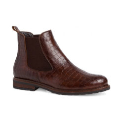 Γυναικεία Μποτάκια  Μποτίνια Tamaris Cognac Leather Struct. Δερμάτινα Μποτάκια (25056)