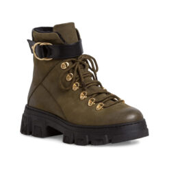 Γυναικεία Μποτάκια  Μποτίνια Tamaris Olive/Black Ανατομικά Δερμάτινα Μποτάκια (25213)