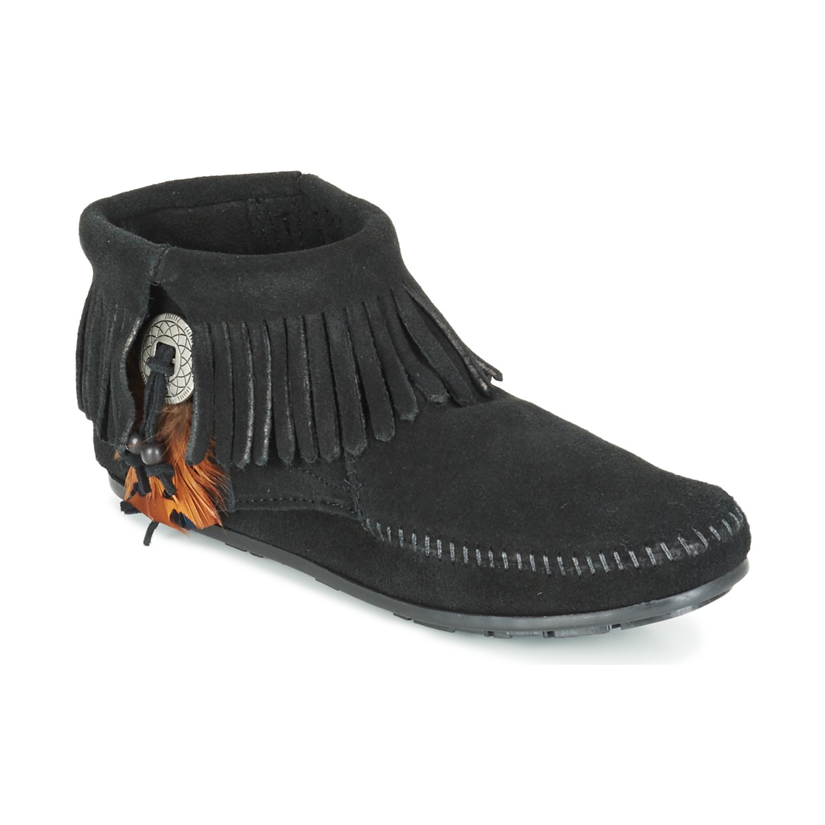 Μπότες-Minnetonka-CONCHO-FEATHER-SIDE-ZIP-BOOT-Δέρμα-1