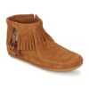 Γυναικείες Μπότες Μπότες Minnetonka CONCHO FEATHER SIDE ZIP BOOT Δέρμα